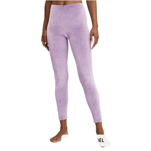 Fabletics Nwot Emma Velour lavender high-waist Legging pants size Xs - Picture 1 of 8